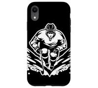 Giocatore di hockey su ghiaccio che disegna il disco Custodia per iPhone XR