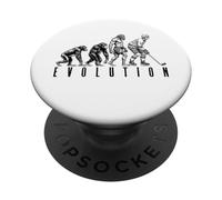Giocatore di hockey su ghiaccio Evoluzione Uomo Divertente Scimmia Caveman Sport PopSockets PopGrip Adesivo