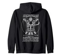Giocatore di Hockey su Ghiaccio Vitruviano Uomo Leonardo da Vinci Sport Felpa con Cappuccio