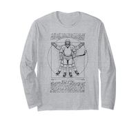 Giocatore di Hockey su Ghiaccio Vitruviano Uomo Leonardo da Vinci Sport Maglia a Manica