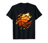 Giocatore di pallacanestro vintage basket in fiamme Maglietta