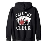 Giocatore di Poker Chiama Il Gioco D'Azzardo Orologio Texas Hold Em Felpa con Cappuccio