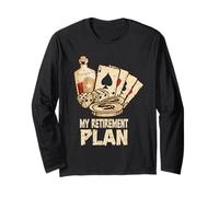 Giocatore di Poker del Casinò Il Mio Giocatore di Carte di Poker del Piano di Pension Maglia a Manica