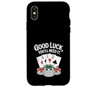 Giocatore di Poker Fortuna Gambler Gioco d'azzardo Texas Hold Em Custodia per iPhone X/XS