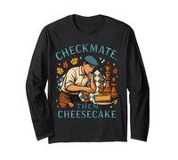 Giocatore di Scacchi del Ringraziamento - Scacco Matto, Poi Cheesecake Maglia a Manica