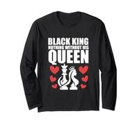 Giocatore di Scacchi Divertente Re Nero Niente Senza La Sua Regina Maglia a Manica