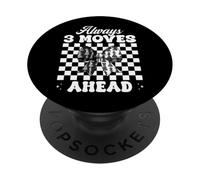 Giocatore di scacchi Maestro Scacchi Ragazza Mamma Sempre 3 si muove avanti PopSockets PopGrip Adesivo