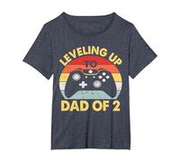 Giocatore papà di Due Seconda Volta papà Squared 2 Gioco Padre Maglietta, Donna Plus-Size, Pervinca, 1X