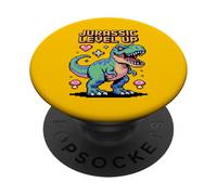 Giocatore retrò Jurassic Level Up Pixel Dinosaur PopSockets PopGrip Adesivo