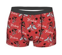 Giocatori di Hockey E Foglie d'Acero Uomo Boxer Shorts Moda Boxer Slip Traspiranti Underwear Comfort Slip Mutande M