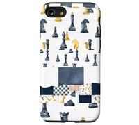Giocatori di scacchi patchwork Il concorrente ama giocare a dama Custodia per iPhone SE (2020) / 7/8