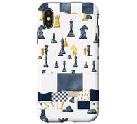 Giocatori di scacchi patchwork Il concorrente ama giocare a dama Custodia per iPhone X/XS