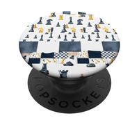 Giocatori di scacchi patchwork Il concorrente ama giocare a dama PopSockets PopGrip Adesivo