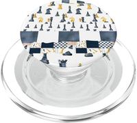 Giocatori di scacchi patchwork Il concorrente ama giocare a dama PopSockets PopGrip per MagSafe
