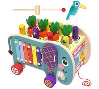 Giocattoli 8 in 1, Cubo di legno,Giocattoli educativi a ingranaggi rotanti per labirinto di animali - Trailer di attività di progettazione 8 in 1, tema elefante, migliora le capacità motorie di età
