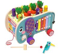 Giocattoli 8 in 1, cubo in Legno - Orologio Labirinto Animale Che impara a Tirare la Carota - Trailer di attività, migliora Le capacità motorie, cubi di Legno di Design 8 in 1 per la Scuola Materna e