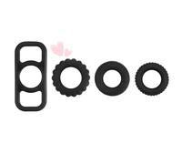 ̣ σ Giocattoli a cerchio in silicone nero da 4 pezzi, una scelta elegante per un gioco piacevole!