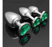 Giocattoli a decompressione in acciaio inox verde QiKKago Bûtt Pl'ugs Adullt Gây Anâl Adullt Toys Anâl Plūg Bûtt S & M Sẹ x Bσndαge
