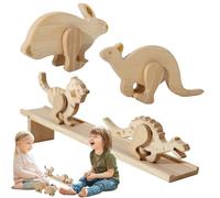 Giocattoli a Piedi Di Inerzia - Rampa Di Dothill, Figure Di Animali in Legno | Rampa Rampa, Blocco Di Coniglio, Blocco Di Canguro, Blocco Tigre, Blocco Di Dinosauri, Attività Di Movimento Interattivo
