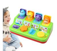 Giocattoli a Pulsanti,Giocattoli a Pulsanti per - Scatola del tesoro della scatola dei pulsanti,Giocattoli di apprendimento per tutti-piccoli, Giocattoli da 12 Mesi, 4 Animali del fumetto per, Bambini