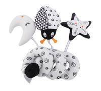 Giocattoli a Spirale per la Cornia di Pura del Bambino Black White Hanging Rattles Toy, con un Tocco Incorporato, Promuove lo Sviluppo Uditivo Aiutando il Bambino a Esplorare e