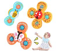 Giocattoli a Ventosa Spinner 3 pezzi Giocattoli per il Bagnetto Giocattolo Spinner con Ventosa Ape Farfalla Modello Coccinella Regali di Compleanno per Ragazzi e Ragazze Giocattoli Doccia (B)