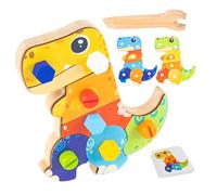 Giocattoli a vite per bambini, tavola sensoriale per bambini | Giocattoli a vite per dinosauri in legno per bambini | Simpatici giocattoli a vite multiuso, giocattoli educativi colorati per la coordin