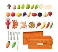 Giocattoli Alimentari da Cucina,Verdure Finte Educative con Contenitore,Cibo Finto Per La Cucina Giocattolo - per Bambini e Bambine in Età Prescolare Casa Feste Viaggi Asilo