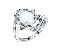Giocattoli Anelli Gioielli rotondi in opale bianco anello di gioielli anello di mano opale anelli Giocattolo Anelli, 9, Metallo, Nessuna pietra preziosa