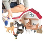 Giocattoli animali, fienile e animali da fattoria, Fienile con animali da allevamento per bambino, Attività di sviluppo precoce, giocattoli per l'apprendimento e l'istruzione per bambini per bambini