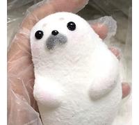 Giocattoli Antistress a Forma Foca,Giocattoli Spremere a Forma Leone Marino Super Morbidi Fatti a Mano, Giocattolo Antistress in Silicone Squishy per Alleviare L'Ansia,Casa,Ufficio e Viaggi white