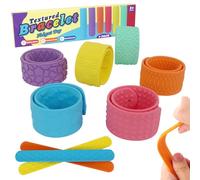 Giocattoli Antistress per Bambini da 6 Pezzi, Braccialetti Elastici Sensoriali per Ansia e Concentrazione, Giocattoli Tattili per DDAI e Autismo, Riempimento Sacchetti Festa e Premi Scolastici