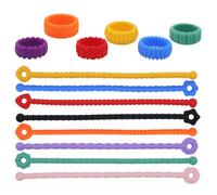 Giocattoli Antistress per le Dita e Sensoriali, Bastoncini e Anelli in Silicone per ADHD, Autismo, Allentare Ansia e Stress - Set da 14 Pezzi per Viaggi, Adatto a Bambini di 3+ Anni e Adulti