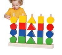 Giocattoli assortiti colori per bambini da 1 a 3 anni, infila perline per bambini da 1 a 3 anni, pietre di legno impilabili per neonati, giocattoli impilabili, perline