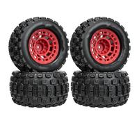 Giocattoli Auto RC Per Arrma Big Per Rock Per Granito Per Vorteks 3S Per Traxxas Per Rustler 1/10 2.8 "MX Pneumatici Con Adattatore Esagonale Da 12mm Pneumatici Camion RC(Red)