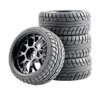 Giocattoli Auto RC Per WLtoys 144001 1/18 1/10 4 Pezzi RC Pneumatici In Gomma Auto Ruote 12mm Mozzo Esagonale Parti Di Aggiornamento Fuoristrada Prestazioni Migliori(Black)