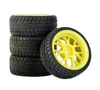 Giocattoli Auto RC Per WLtoys 144001 1/18 1/10 4 Pezzi RC Pneumatici In Gomma Auto Ruote 12mm Mozzo Esagonale Parti Di Aggiornamento Fuoristrada Prestazioni Migliori(Yellow)