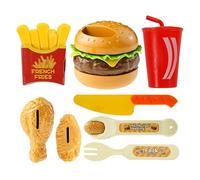 Giocattoli Cibo, Educativo Realistico 8 Pezzi Simulazione, Cucina Hamburger Giocattolo Cibo Set Per Gioco Di Ruolo Educazione Interazione Sviluppo Competenze motorie Fine Bambini Casa