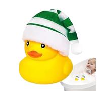 Giocattoli con papere - Paperella di con cappello da Babbo Natale da 5,5 cm, giocattolo da bagno galleggiante, divertenti papere stridule | Feste di compleanno di Natale in piscina per giochi in