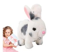 Giocattoli coniglietti realistici, animale di peluche coniglietto in movimento - Electronic, interattivo peluche Bell Rabbit,Camminare e scuotere le orecchie imbottite giocattoli educativi del conigli