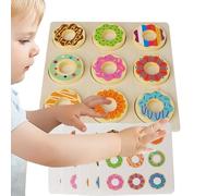 Giocattoli da abbinare per bambini e bambini piccoli, giocattolo educativo interattivo | Gioco di smistamento in legno con ciambelle per il tavolo, per ragazze bambini, compleanno, Natale, Capodanno