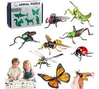 Giocattoli da assemblare con slot per insetti e animali per bambini, modelli creativi 3D di insetti/animali, set da gioco puzzle educativo fai-da-te per l'apprendimento del gioco Advanced
