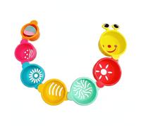 Giocattoli da bagnetto per bambini, tazze impilabili Caterpillar a 7 strati, gioco d'acqua per vasca da bagno con riconoscimento delle dimensioni del colore per l'apprendimento precoce, Caterpillar