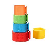Giocattoli Da Bagno A 5 Pezzi Torretta Cascata con Tazze Impilabili per | Acquatico Bagnetto Per Bambini E Bambine Asilo Nido Bagno Sala Giochi Hotel Viaggio