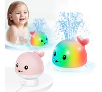 giocattoli da bagno aggiornati, giocattoli da bagno ricaricabili per bambini spruzzo di acqua illuminante 6-12 12-18 mesi, spruzzatore di acqua piscina balena vasca da giocattoli