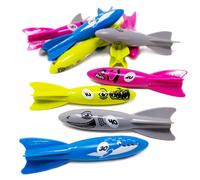 Giocattoli da bagno Boley Dive Torpedo - Confezione da 12 giocattoli da piscina che affondano per bambini - Squali, balene, pesci, siluri tuffato