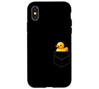 Giocattoli da bagno di anatra in gomma con design tascabile anatroccolo in gomma Custodia per iPhone X/XS