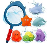 Giocattoli da Bagno per Bambini 7 Pezzi Giochi Bagnetto per Bambini 1 2 3 4 età, Giochi Doccia per Vasca Da Bagno, Giochi Acqua, Giocattolo Che Nuota per Neonati Ragazzi Ragazze