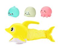 Giocattoli da bagno per bambini piccoli giocattoli da bagno set di figure di pesce giocattoli da bagno per bambini piccoli rete da giocattoli interattivi piscina a forma di delfino per g
