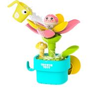 Giocattoli da bagno per bambini piccoli - Il flusso sensoriale migliora le capacità motorie, design a vaso di fiori rotante blu, larghezza 15,3 cm + altezza 19,6 cm, in resina ABS senza BPA